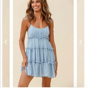 Worn once- blue mini dress